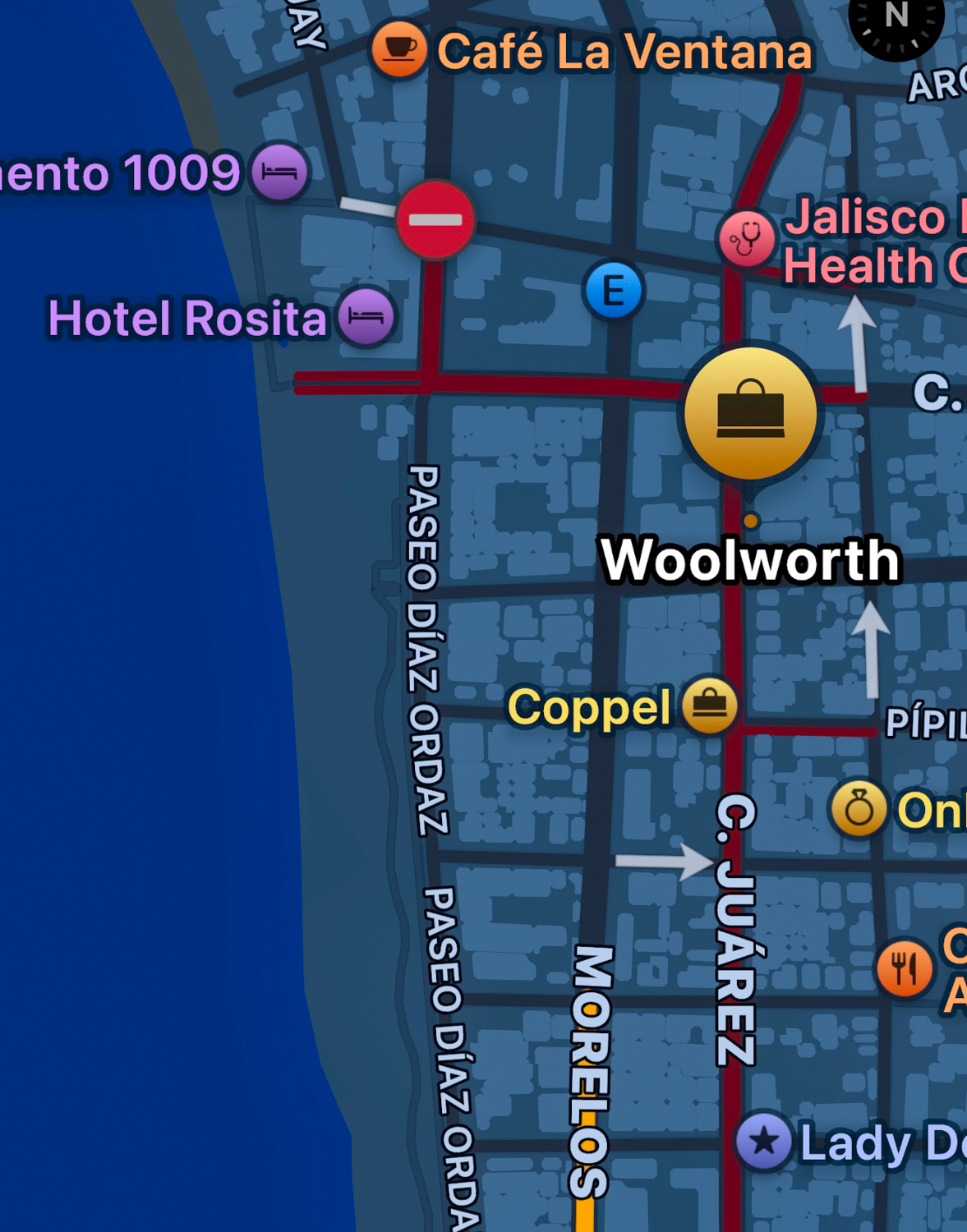 Street Map Taqueria Lupita at Woolworths Celebrating Puerto Vallarta