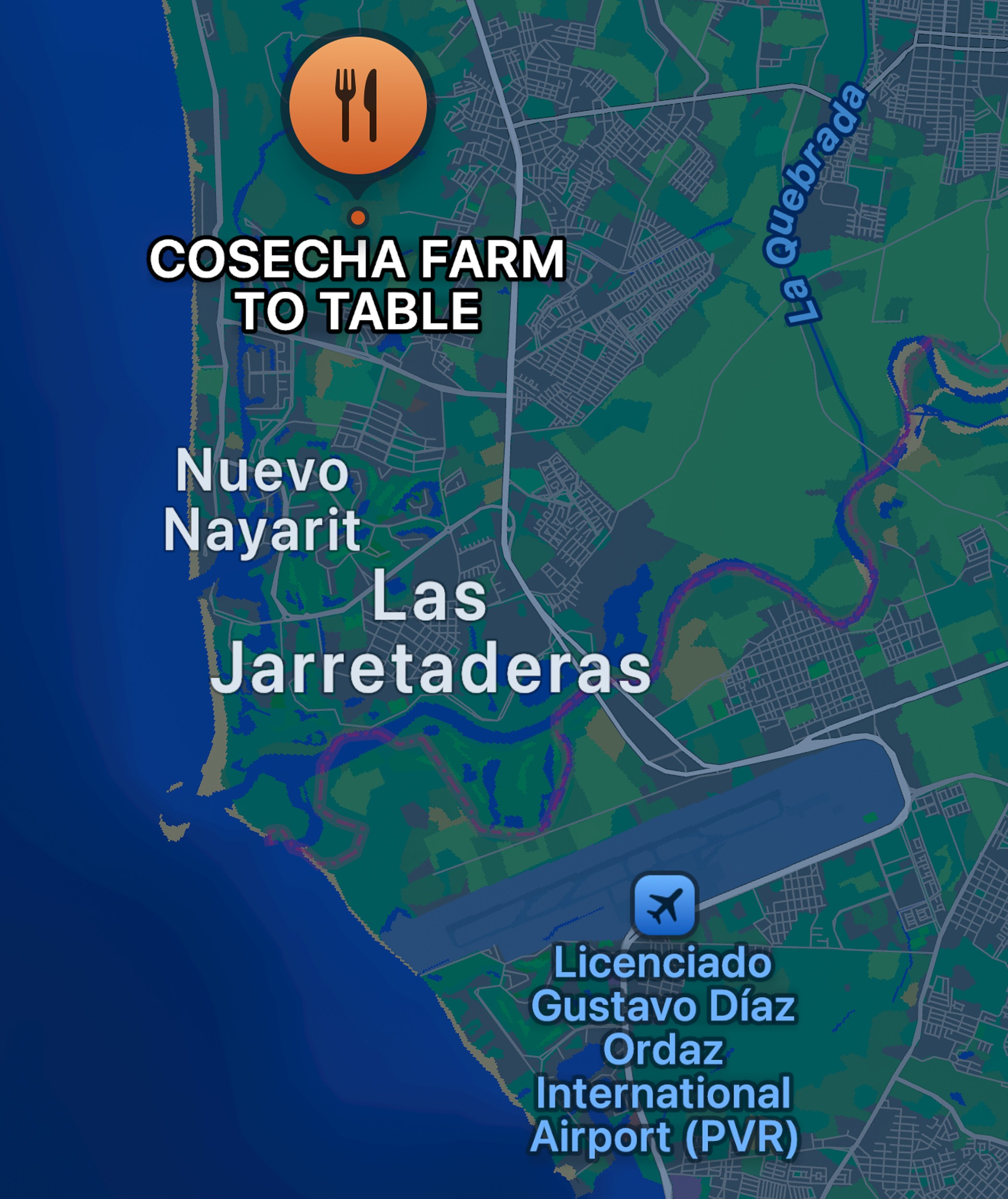 Map to Cosecha Farm to Table Restaurant 
