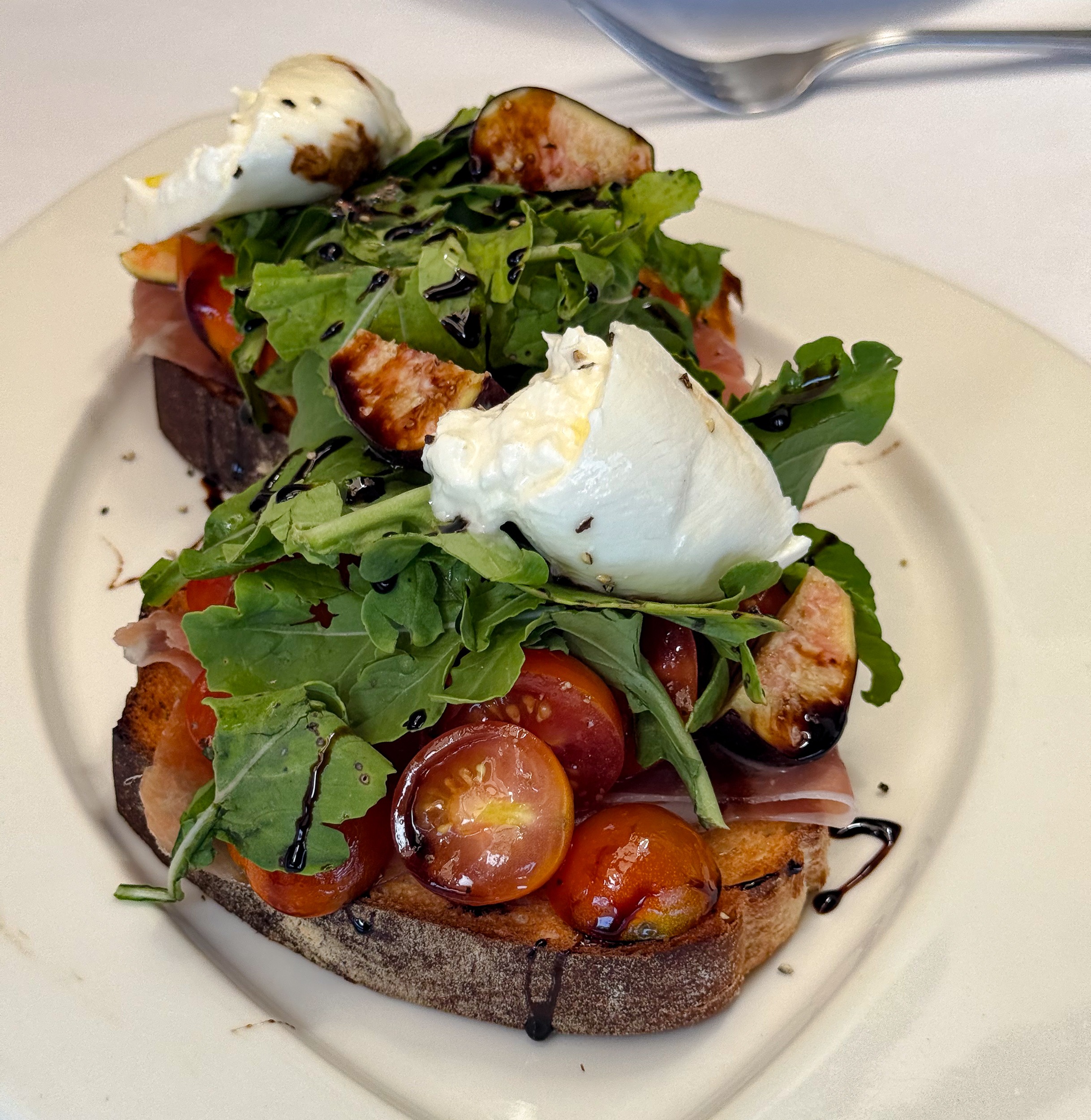 La Terrazza di Roma Bruschetta Burrata e Prosciutto