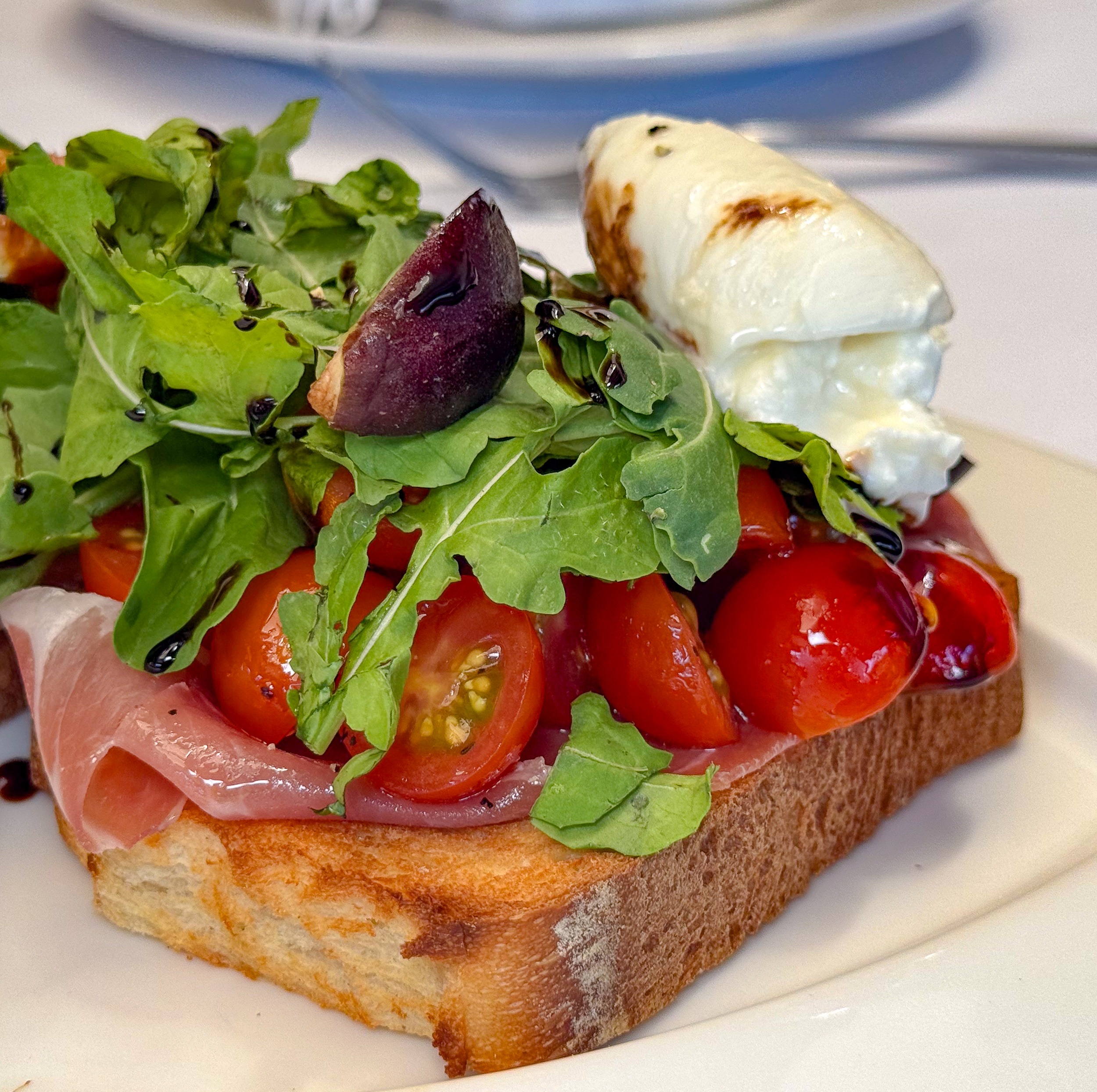 La Terrazza di Roma Bruschetta Burrata e Prosciutto