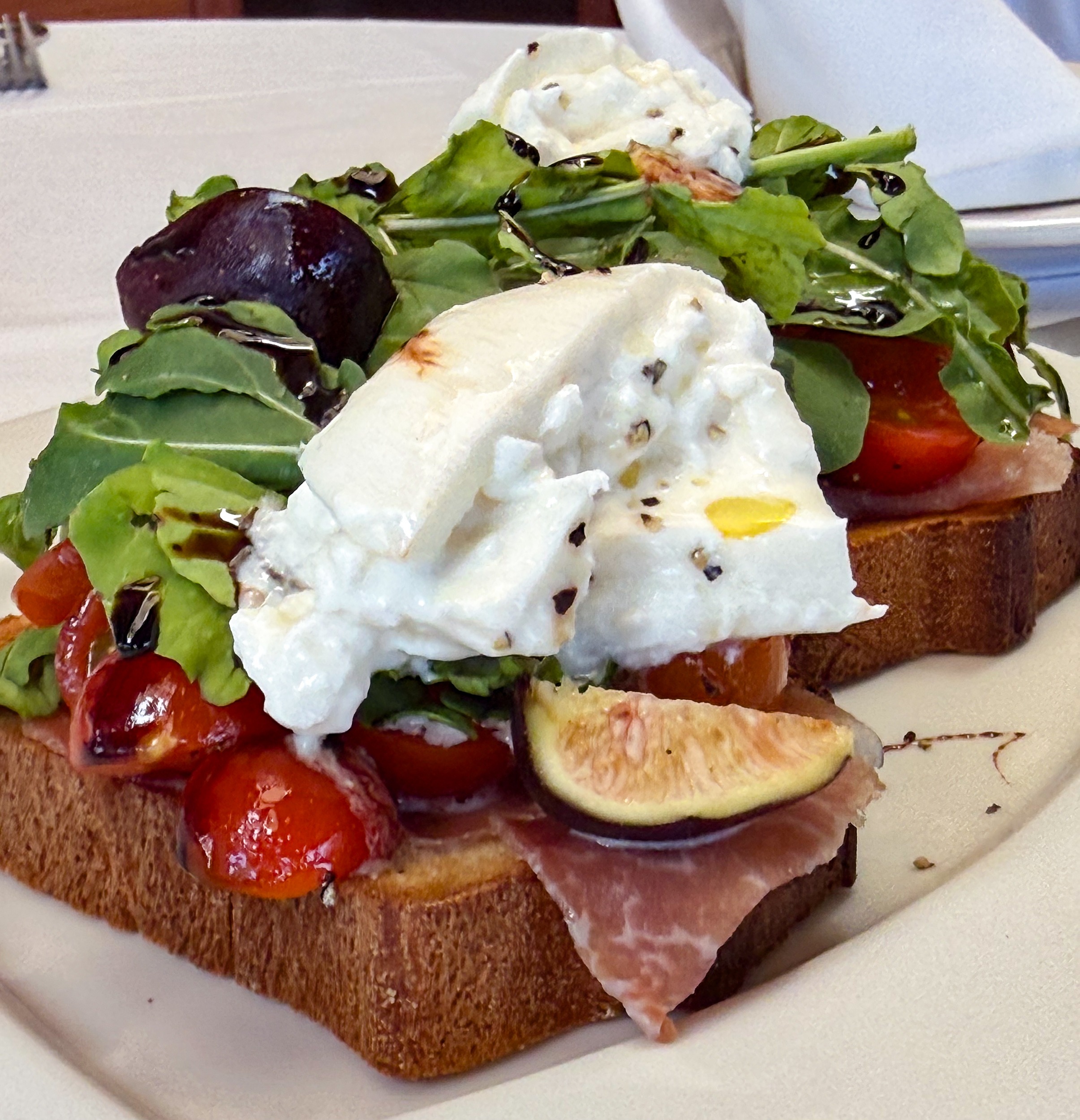 La Terrazza di Roma Bruschetta Burrata e Prosciutto